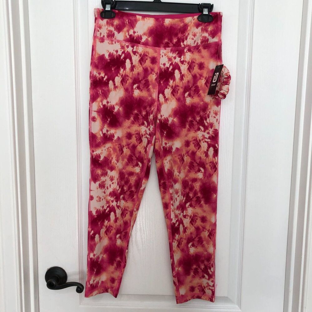 Ideology Girls XL Pink Shock Tie Dye Leggings with Scrunchie 100168328GR NEW‎